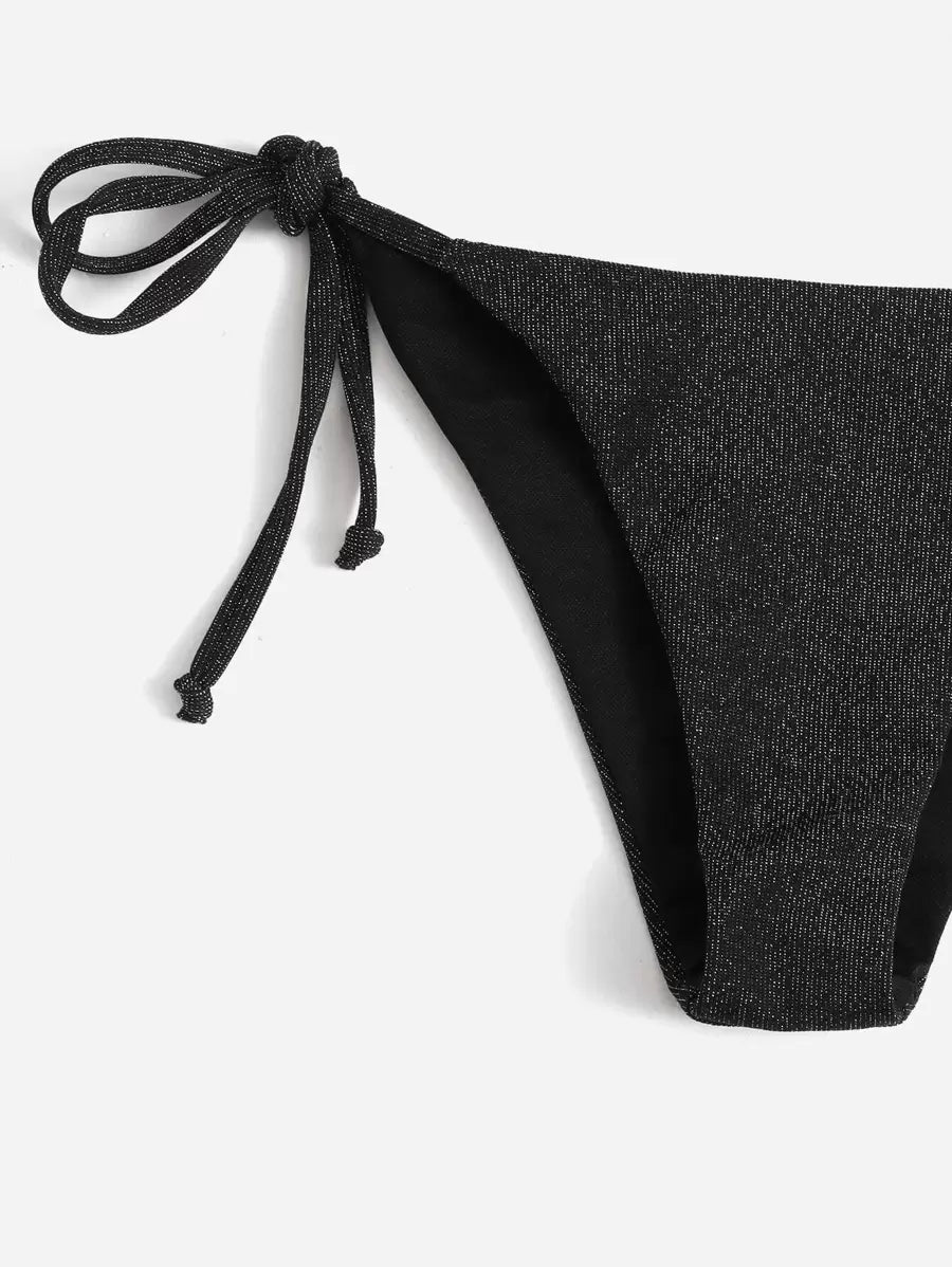 Swim Vcay Summer Beach Sparkly Glitter Halter Triangle Bikini