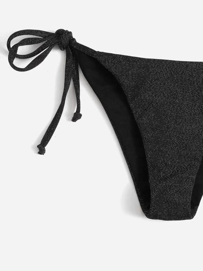 Swim Vcay Summer Beach Sparkly Glitter Halter Triangle Bikini