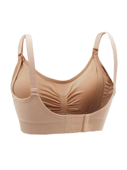 5-Pack Maternity Nursing Bra Set Women Solid Ruched Comfortable Breastfeeding Support Bra