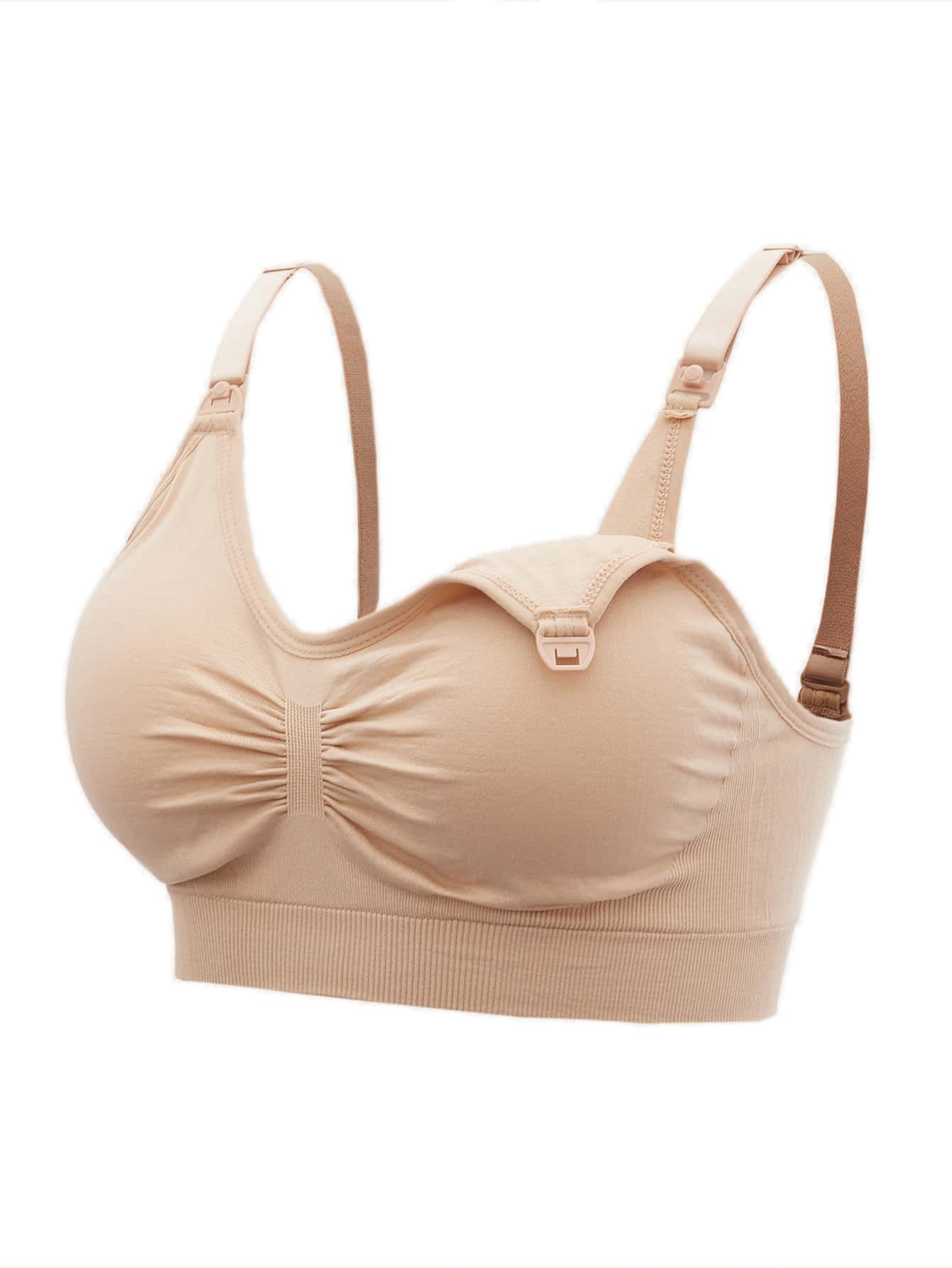 5-Pack Maternity Nursing Bra Set Women Solid Ruched Comfortable Breastfeeding Support Bra