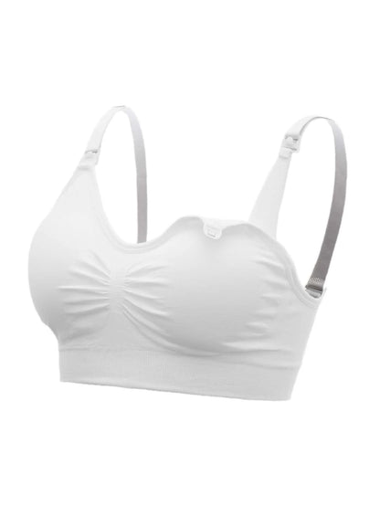 5-Pack Maternity Nursing Bra Set Women Solid Ruched Comfortable Breastfeeding Support Bra