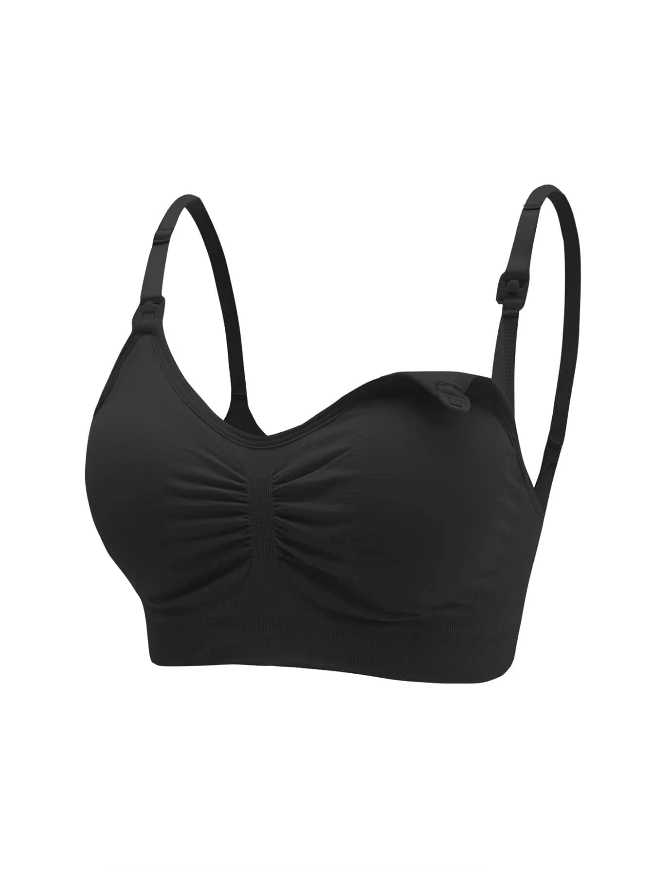 5-Pack Maternity Nursing Bra Set Women Solid Ruched Comfortable Breastfeeding Support Bra