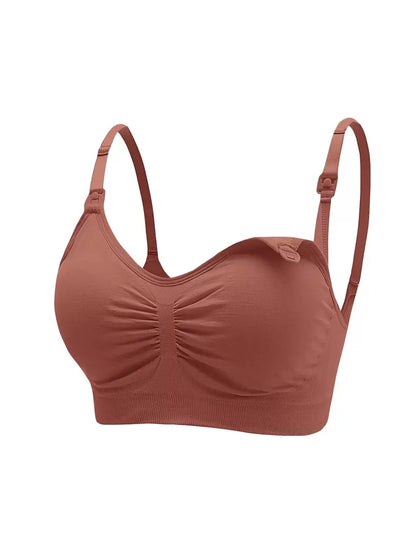 5-Pack Maternity Nursing Bra Set Women Solid Ruched Comfortable Breastfeeding Support Bra