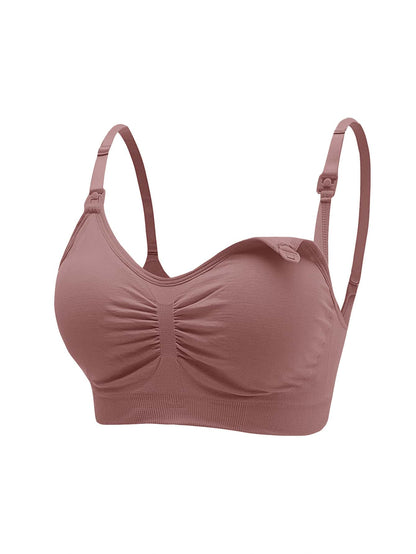 5-Pack Maternity Nursing Bra Set Women Solid Ruched Comfortable Breastfeeding Support Bra