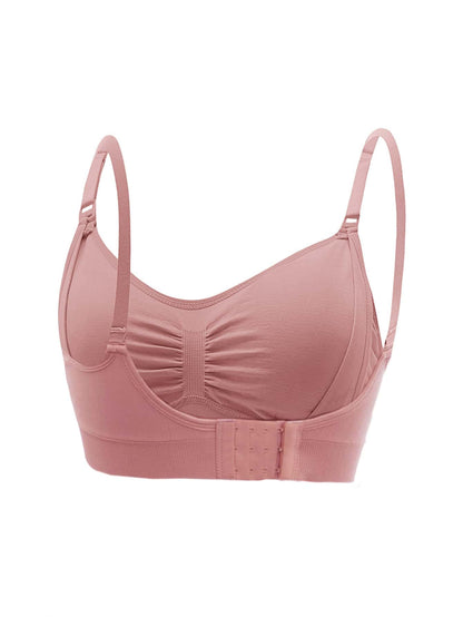 5-Pack Maternity Nursing Bra Set Women Solid Ruched Comfortable Breastfeeding Support Bra
