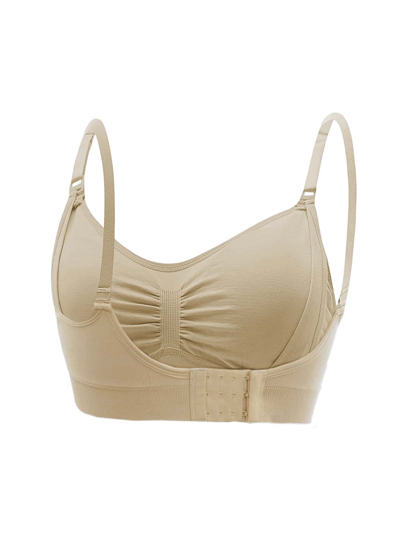 5-Pack Maternity Nursing Bra Set Women Solid Ruched Comfortable Breastfeeding Support Bra