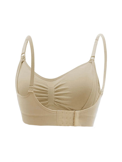 5-Pack Maternity Nursing Bra Set Women Solid Ruched Comfortable Breastfeeding Support Bra