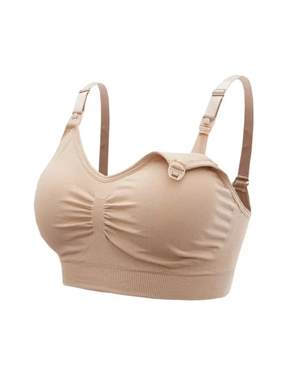 5-Pack Maternity Nursing Bra Set Women Solid Ruched Comfortable Breastfeeding Support Bra