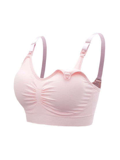 5-Pack Maternity Nursing Bra Set Women Solid Ruched Comfortable Breastfeeding Support Bra