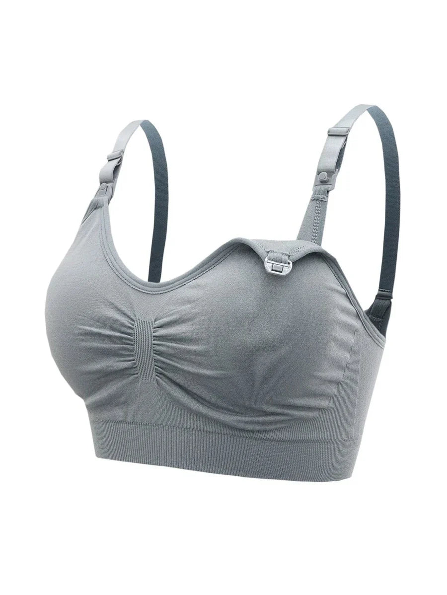 5-Pack Maternity Nursing Bra Set Women Solid Ruched Comfortable Breastfeeding Support Bra