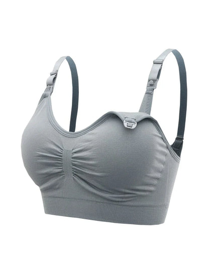 5-Pack Maternity Nursing Bra Set Women Solid Ruched Comfortable Breastfeeding Support Bra