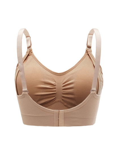 5-Pack Maternity Nursing Bra Set Women Solid Ruched Comfortable Breastfeeding Support Bra