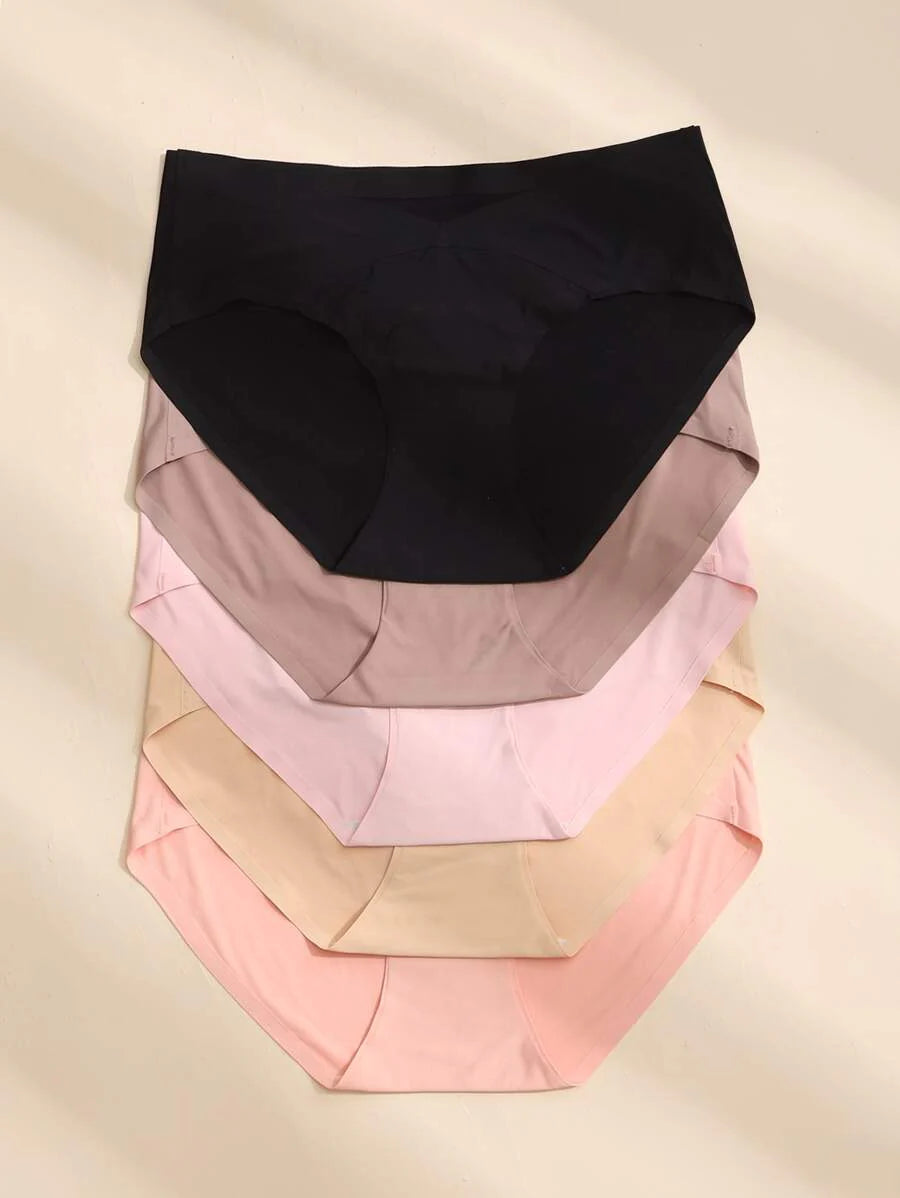 Maternity 5 Pack Solid Panties Soft Comfortable High Waist Pregnancy Underwear for Mothers Everyday Wear