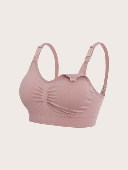 3PCS Maternity Nursing Bras Set Women Simple Solid Color Comfortable Breastfeeding Bra Set