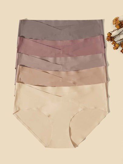 Maternity 5 Pack Solid Panties Soft Comfortable High Waist Pregnancy Underwear for Mothers Everyday Wear