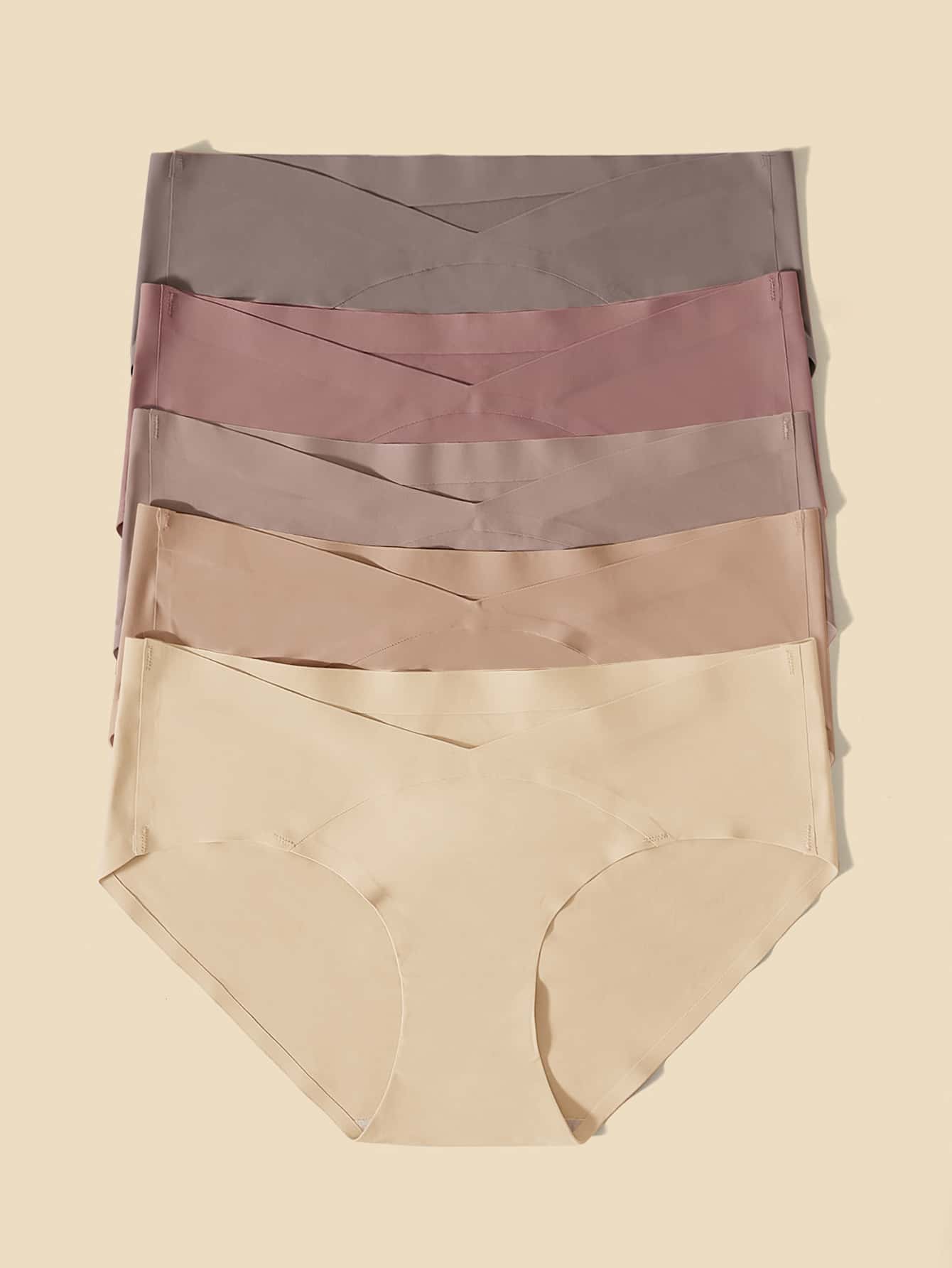 Maternity 5 Pack Solid Panties Soft Comfortable High Waist Pregnancy Underwear for Mothers Everyday Wear