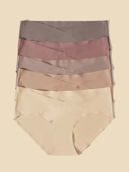 Maternity 5 Pack Solid Panties for Pregnant Women Soft Comfortable High Waist Pregnancy Underwear for Moms