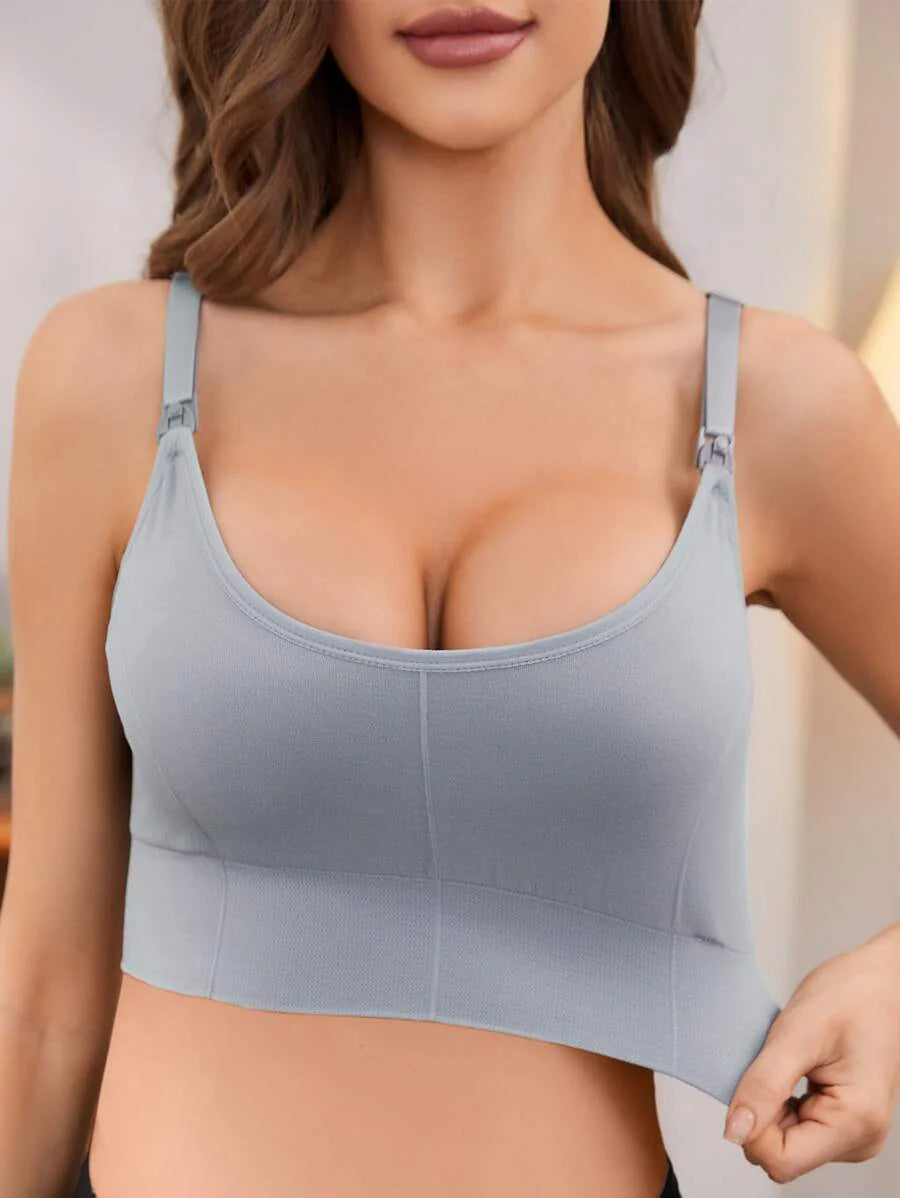 3-Pack Seamless Nursing Bra Set - High Rise Wireless Maternity Bras with Adjustable Straps and Medium Stretch