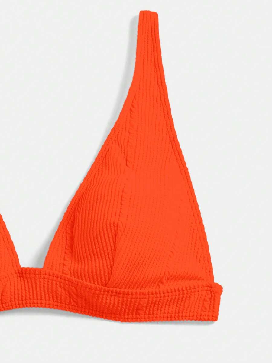 Swim Vcay Summer Beach Textured High Waisted Bikini Set, Bathing Suit
