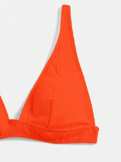 Swim Vcay Summer Beach Textured High Waisted Bikini Set, Bathing Suit