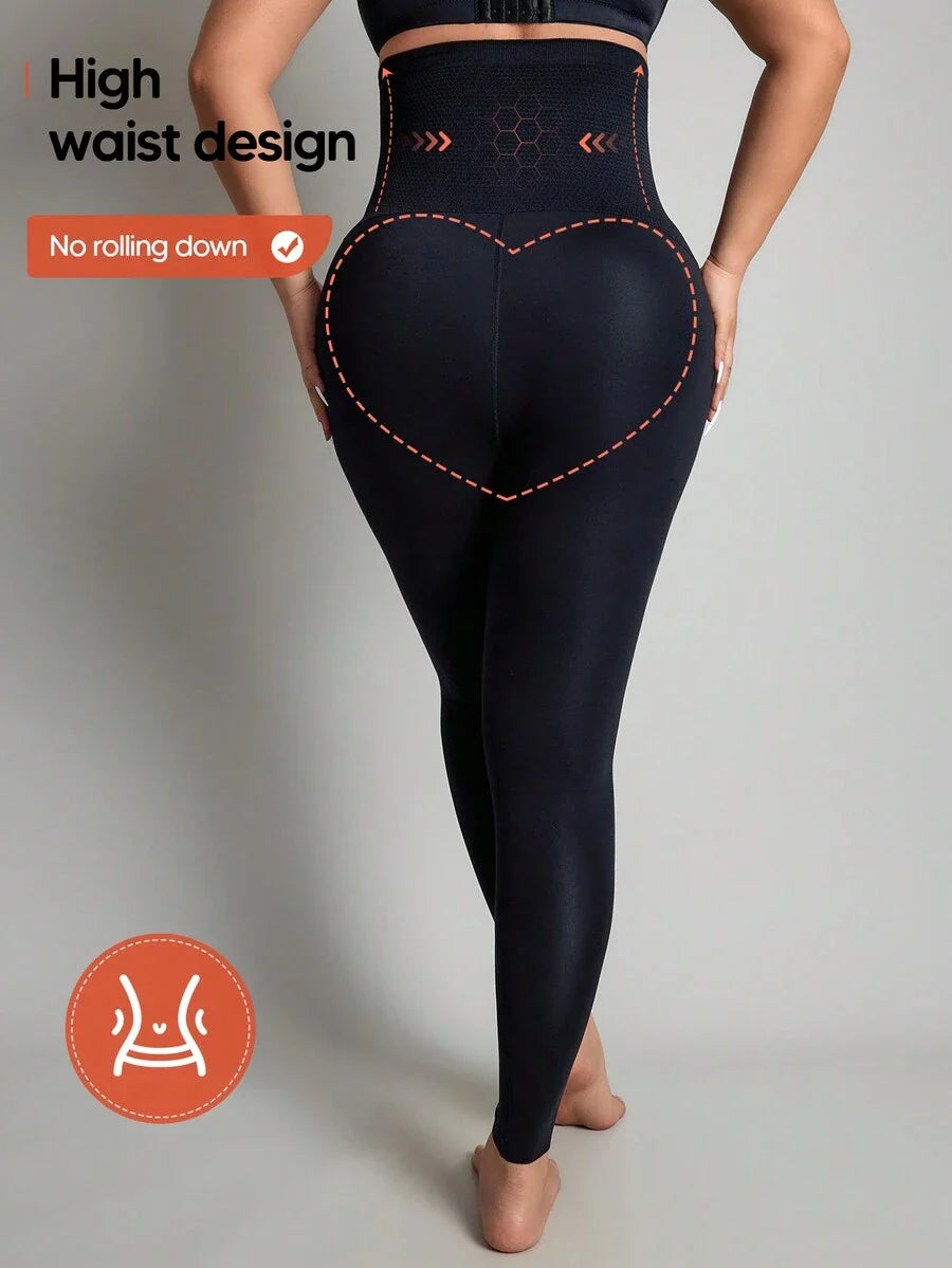 Maternity High Waisted Leggings - Expandable Belly Panel Support (Black)
