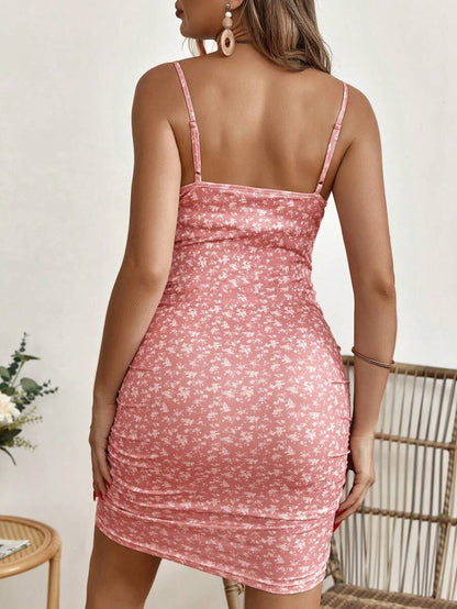 Maternity Vibrant Print Spaghetti Strap Dress  Boho Geometric Backless Summer Cami Mini for Beach Vacation and Holiday Travel