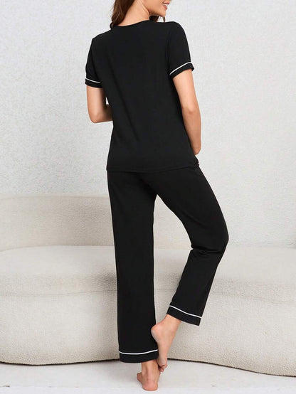 Maternity Button Front Shirt and Pants Loungewear Set Women Casual Sleepwear