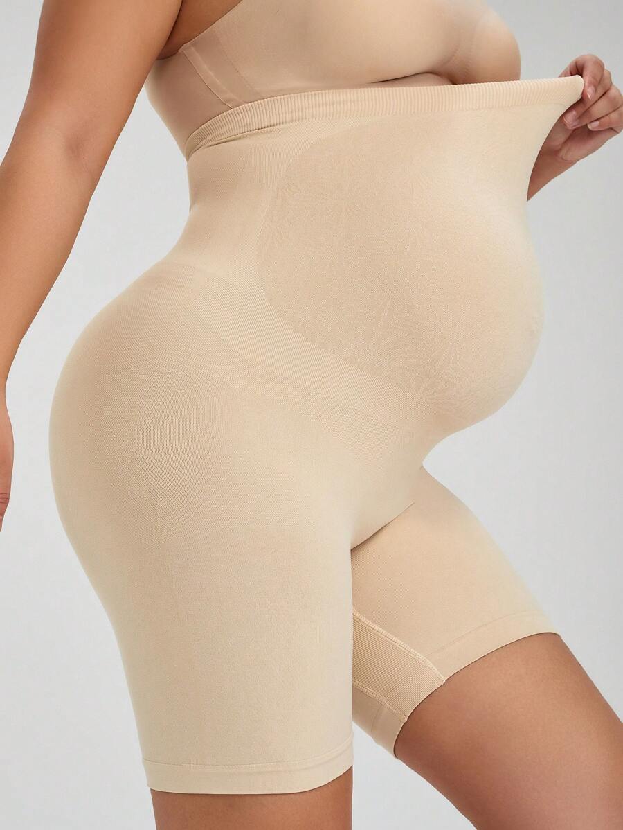 Soft Expandable Panel Maternity Shorts - Pink Seamless High Waist Comfort