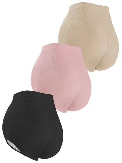 Maternity Underwear 3 Pairs - Nylon Multi Color Triangle Briefs Soft Stretch, Pregnancy Postpartum
