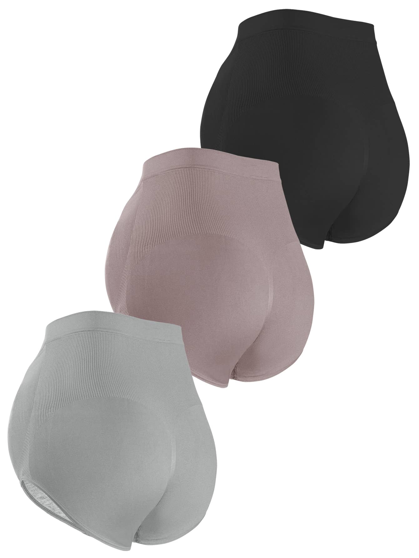 Maternity Underwear 3 Pairs - Nylon Multi Color Triangle Briefs Soft Stretch, Pregnancy Postpartum