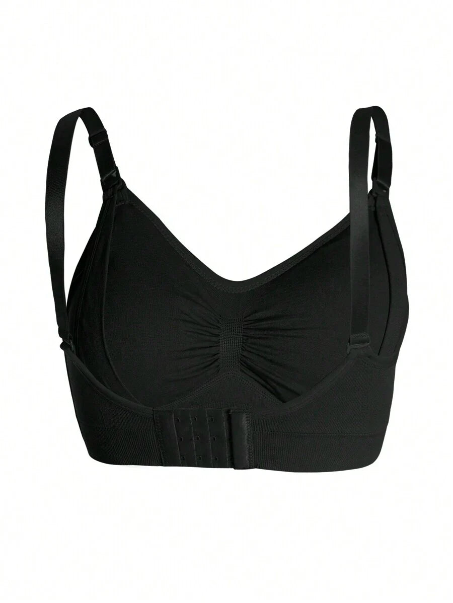 3-Pack Maternity Nursing Bra Set Women Nylon Wireless Front Open Buckle Adjustable Push Up Breastfeeding Bra