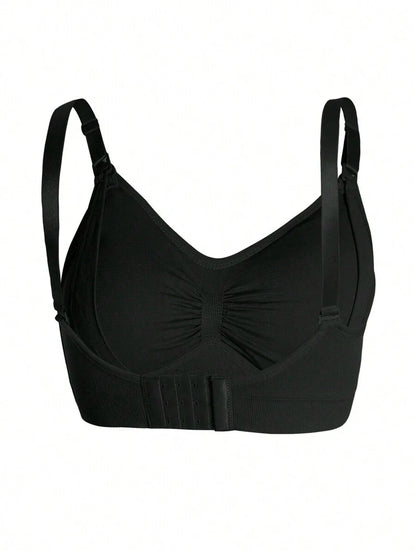 3-Pack Maternity Nursing Bra Set Women Nylon Wireless Front Open Buckle Adjustable Push Up Breastfeeding Bra