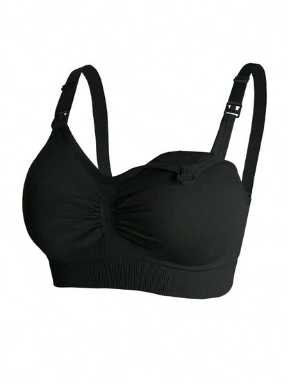 3-Pack Maternity Nursing Bra Set Women Nylon Wireless Front Open Buckle Adjustable Push Up Breastfeeding Bra