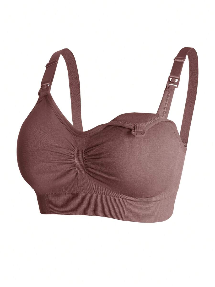3-Pack Maternity Nursing Bra Set Women Nylon Wireless Front Open Buckle Adjustable Push Up Breastfeeding Bra