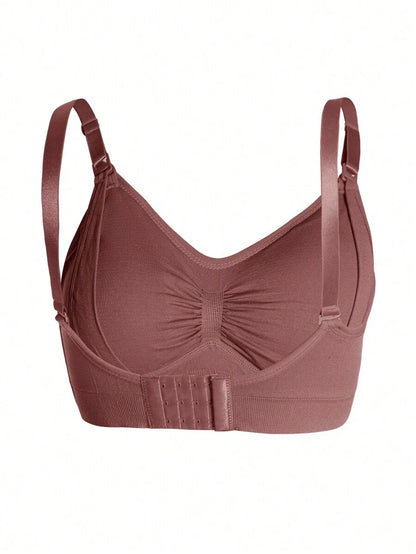 3-Pack Maternity Nursing Bra Set Women Nylon Wireless Front Open Buckle Adjustable Push Up Breastfeeding Bra