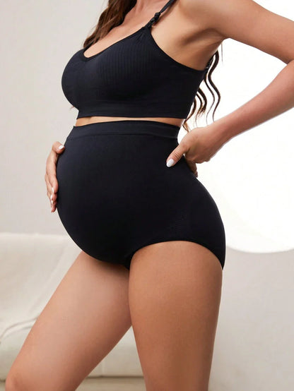 5pcs Maternity Underwear - High Waist Belly Support Shorts for Mid-Late Pregnancy