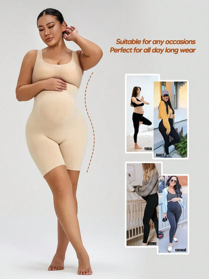 Soft Expandable Panel Maternity Shorts - Pink Seamless High Waist Comfort