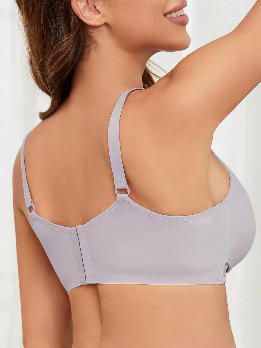 Mauve Purple Maternity Nursing Bralette Wireless High Rise Support Bra with Cut Out Detail and Adjustable Straps for Daily Wear