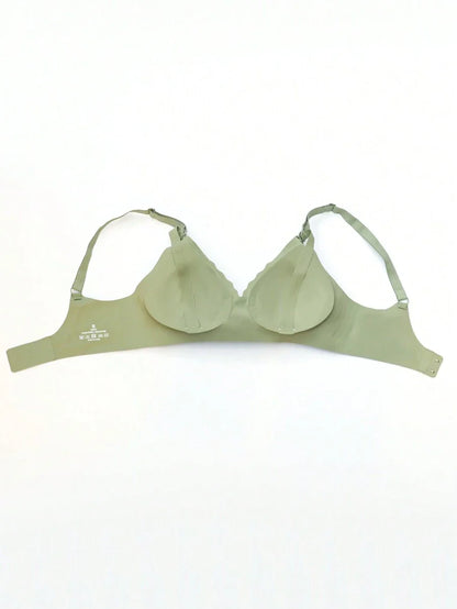 Seamless Fruit Print Nursing Bra for Maternity - Wireless Scallop Edge Jelly Style Bra with Removable Padding and Adjustable Straps