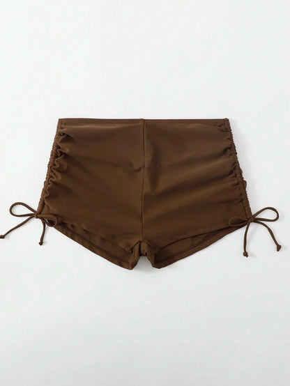 Swim Vcay Summer Beach Drawstring Side Bikini Bottom