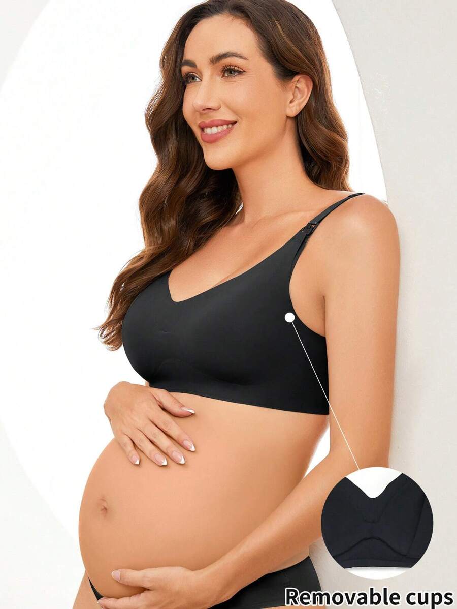Maternity Seamless Nursing Bra Women Solid Color Wireless Breastfeeding Comfortable Support Bra