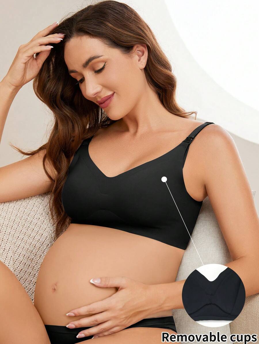 Maternity Seamless Nursing Bra Women Solid Color Wireless Breastfeeding Comfortable Support Bra