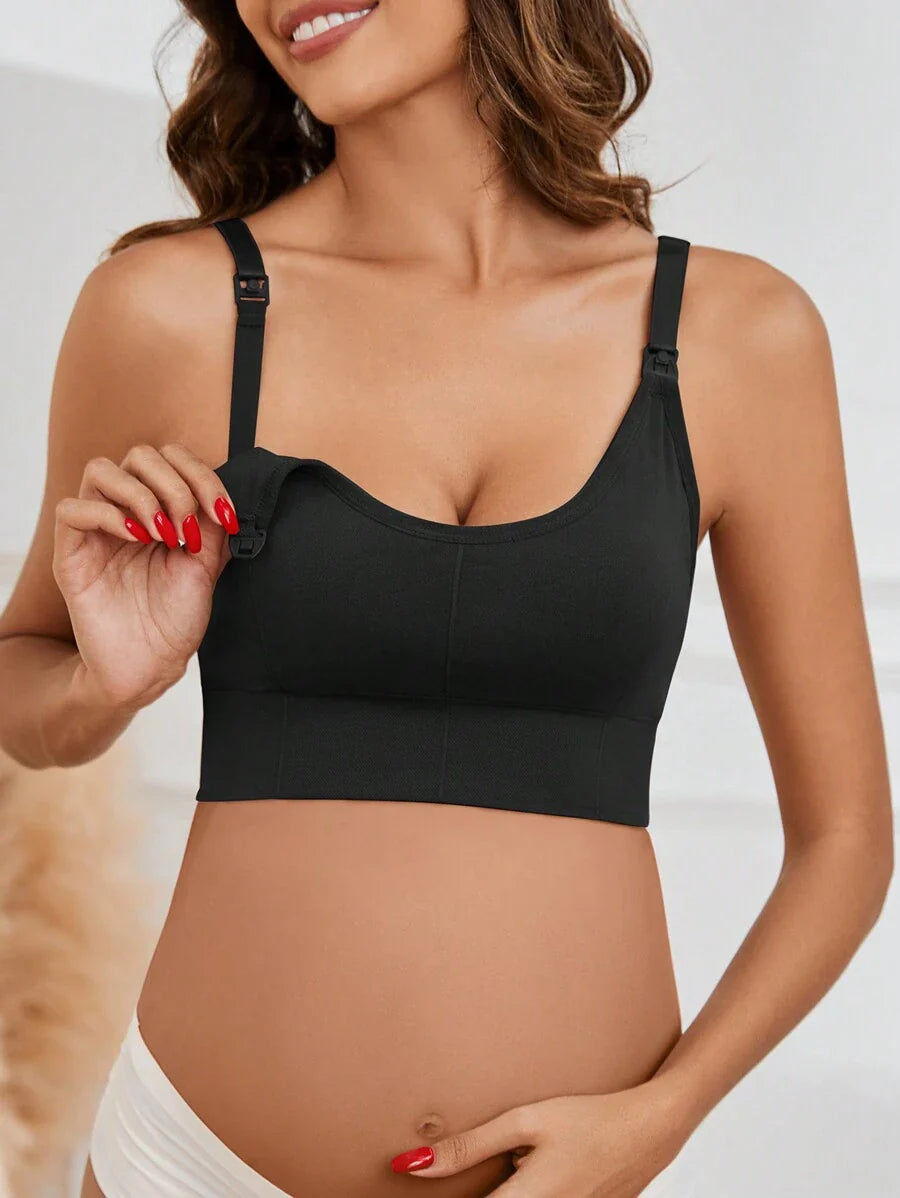 3-Pack Seamless Nursing Bra Set - High Rise Wireless Maternity Bras with Adjustable Straps and Medium Stretch