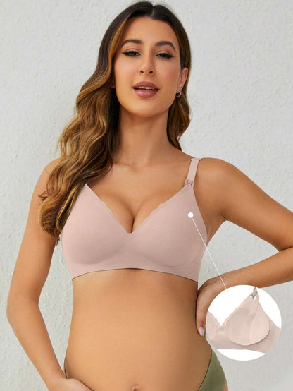 Maternity Jelly Style Lace Nursing Bra Women Solid Color Comfortable Lift Support Breastfeeding Underwear