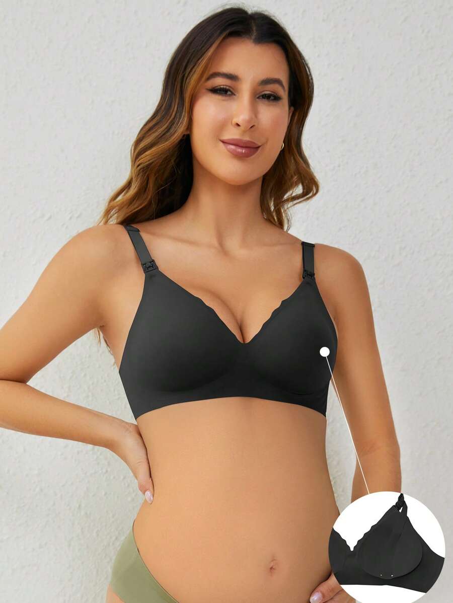 Maternity Jelly Style Lace Nursing Bra Women Solid Color Comfortable Lift Support Breastfeeding Underwear