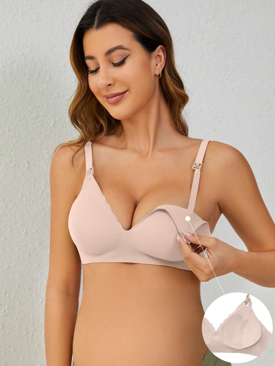 Maternity Jelly Style Nursing Bra Women Solid Color Comfortable Wireless Breastfeeding Support Bra