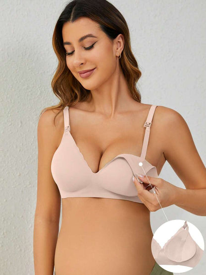 Maternity Jelly Style Nursing Bra Women Solid Color Comfortable Wireless Breastfeeding Support Bra