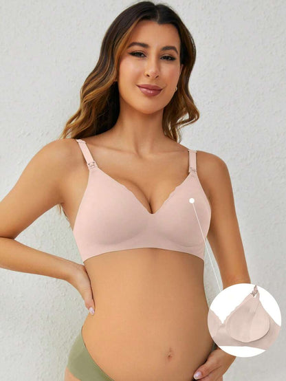 Maternity Jelly Style Lace Nursing Bra Women Solid Color Comfortable Lift Support Breastfeeding Underwear