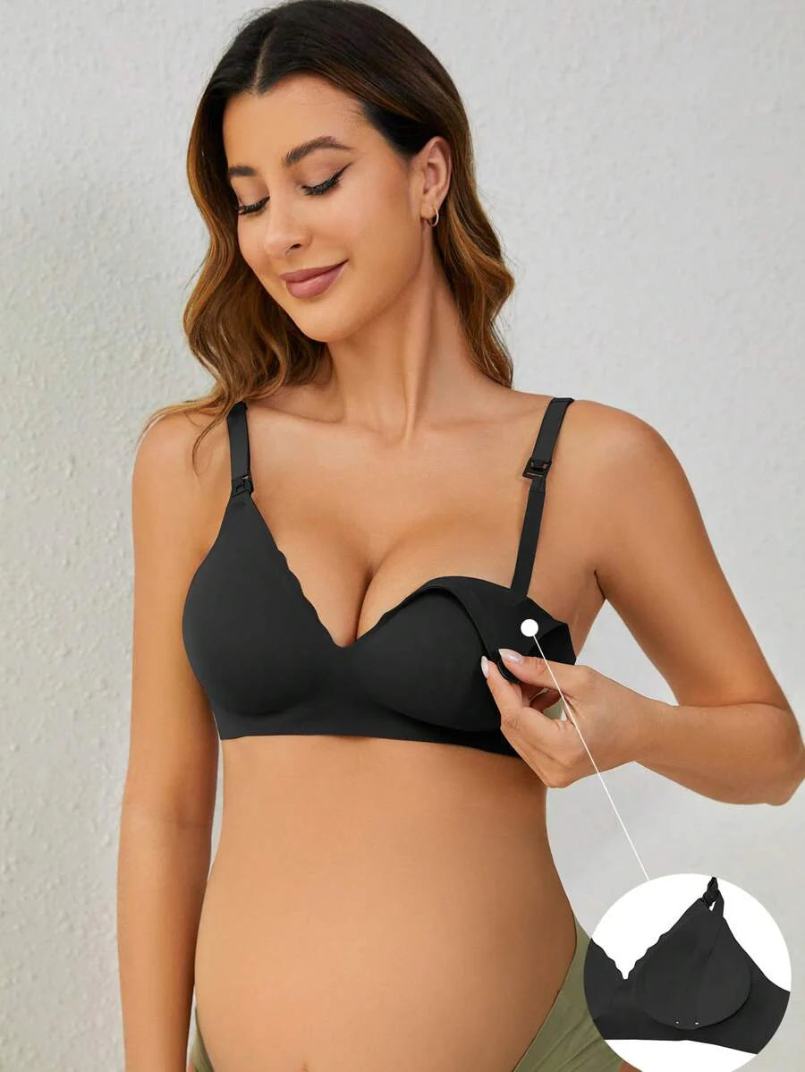 Maternity Seamless Nursing Bra Women Solid Color Comfortable Wireless Breastfeeding Support Bra for Mother
