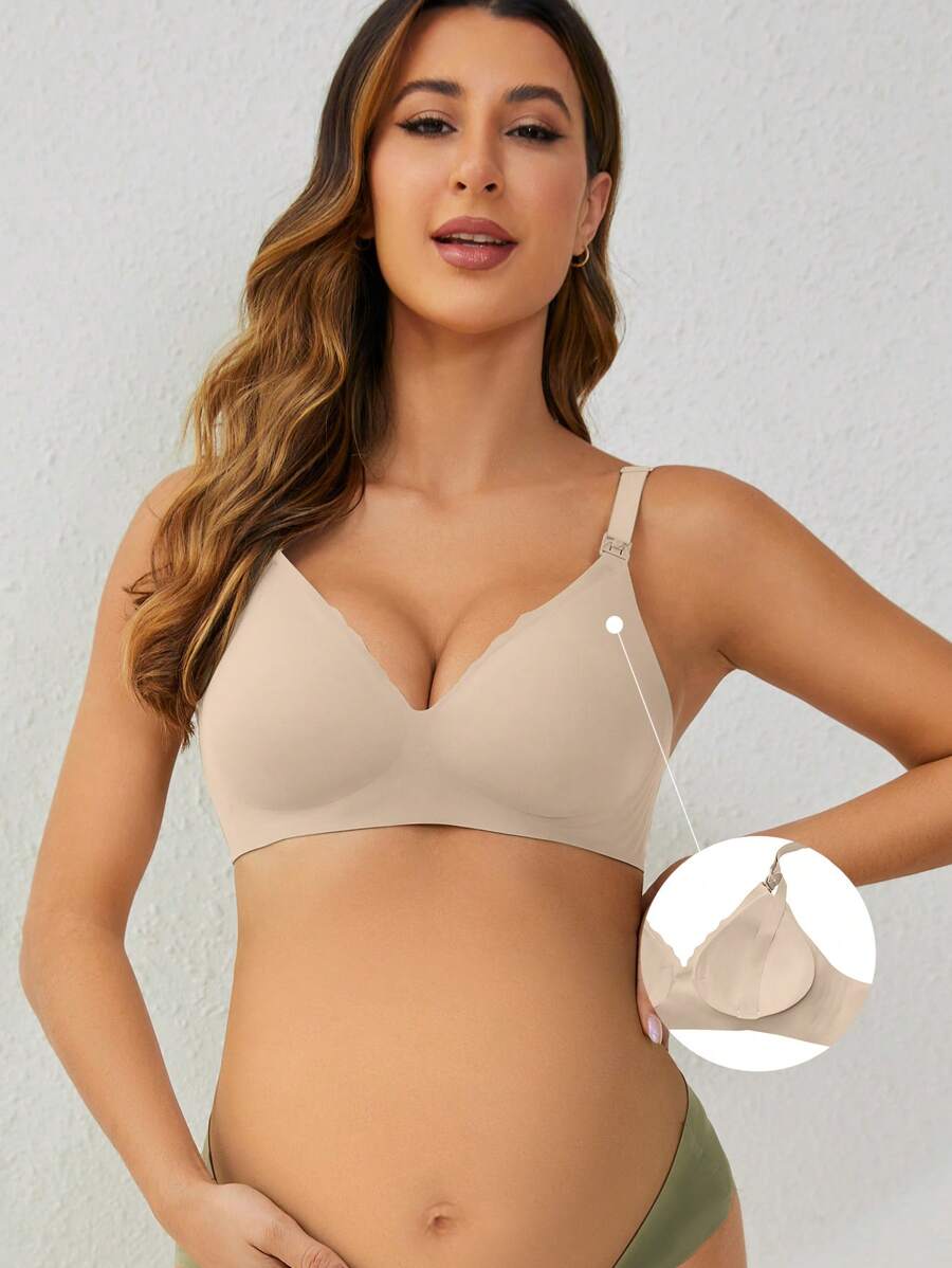 Maternity Seamless Nursing Bra Women Solid Color Comfortable Wireless Breastfeeding Support Bra for Mother